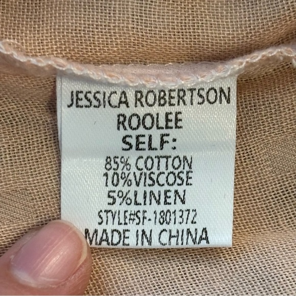 NWT Roolee Jessica Robertson Pink Short Sleeve Blouse Collar Size Small S - Picture 6 of 6